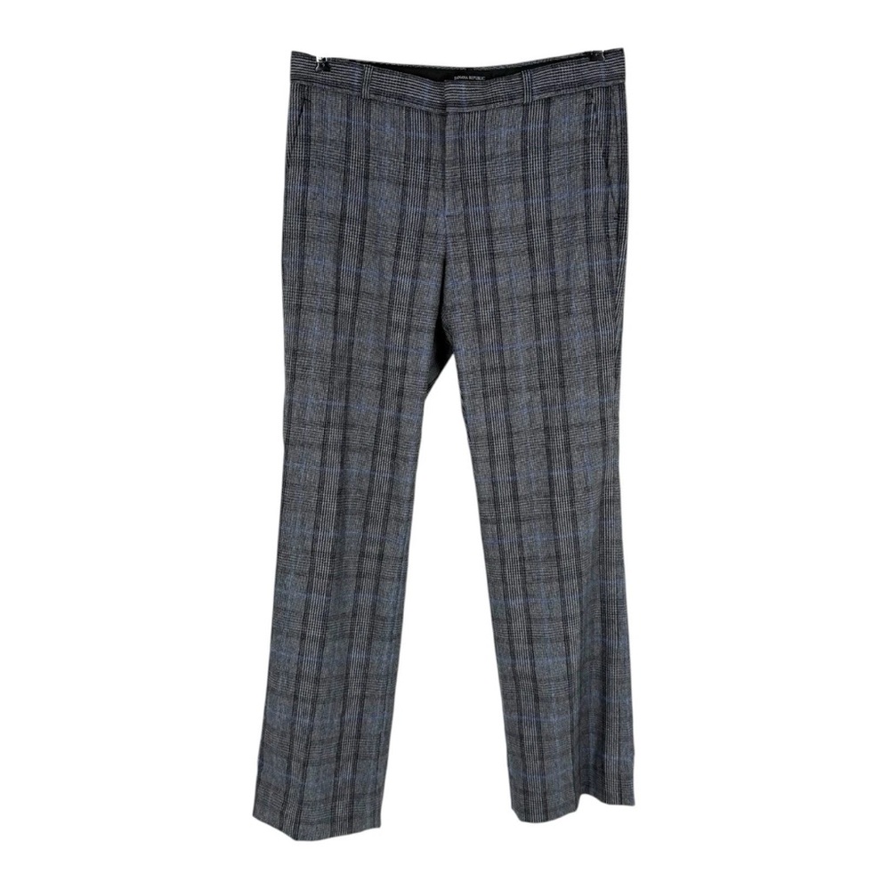 Banana Republic Wool Blend Pants Womens Size 8 Gray Glen Plaid Lined Avery Fit